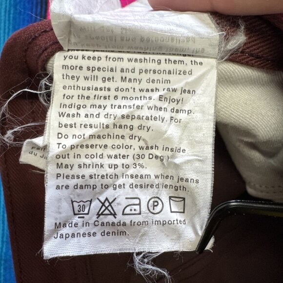 Naked & Famous Selvedge Jeans Mens 29x34 Pomegranate Denim Japanese Selvedge Red - Picture 11 of 13